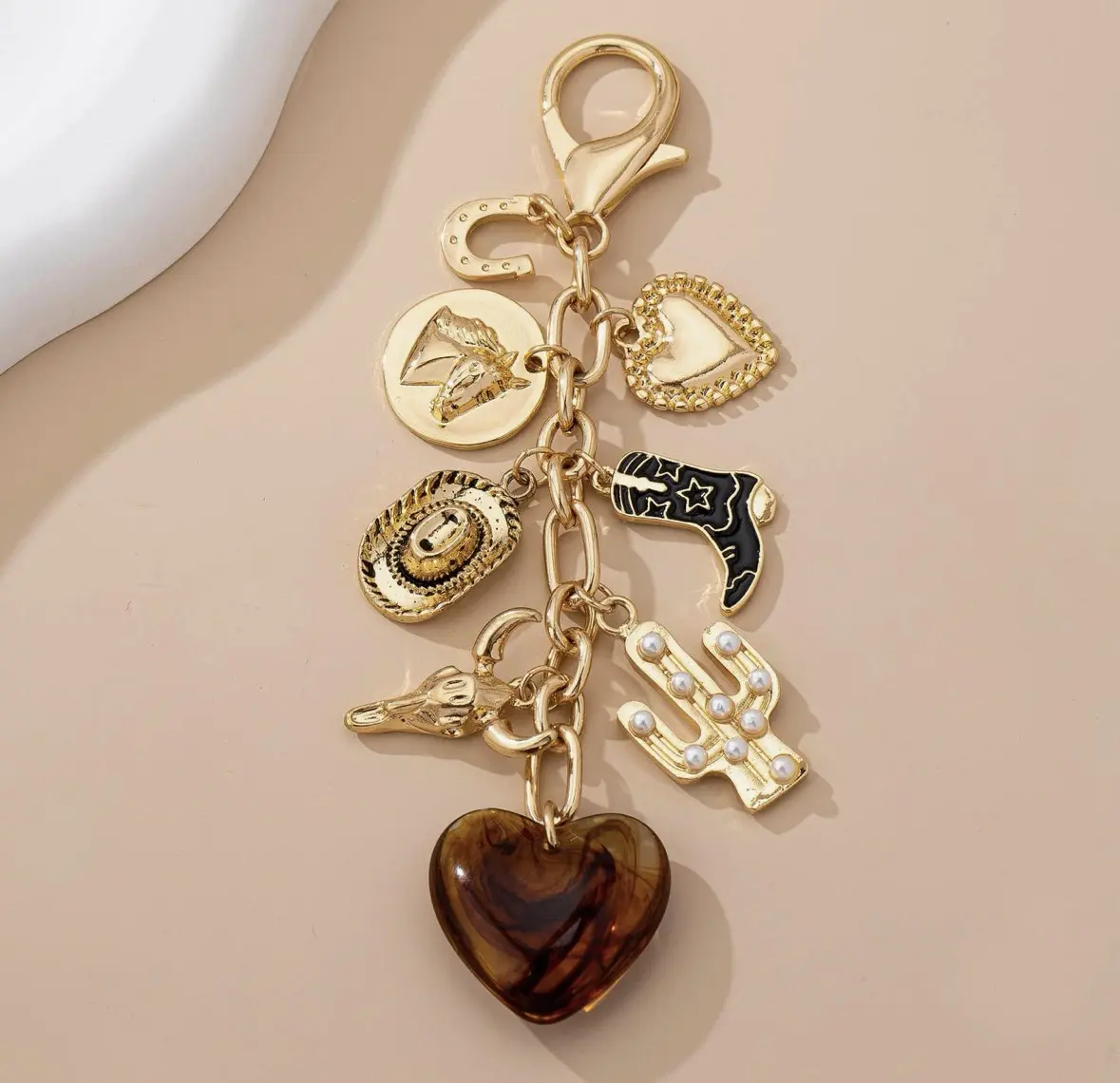 Western Gold Charm Bag Charm