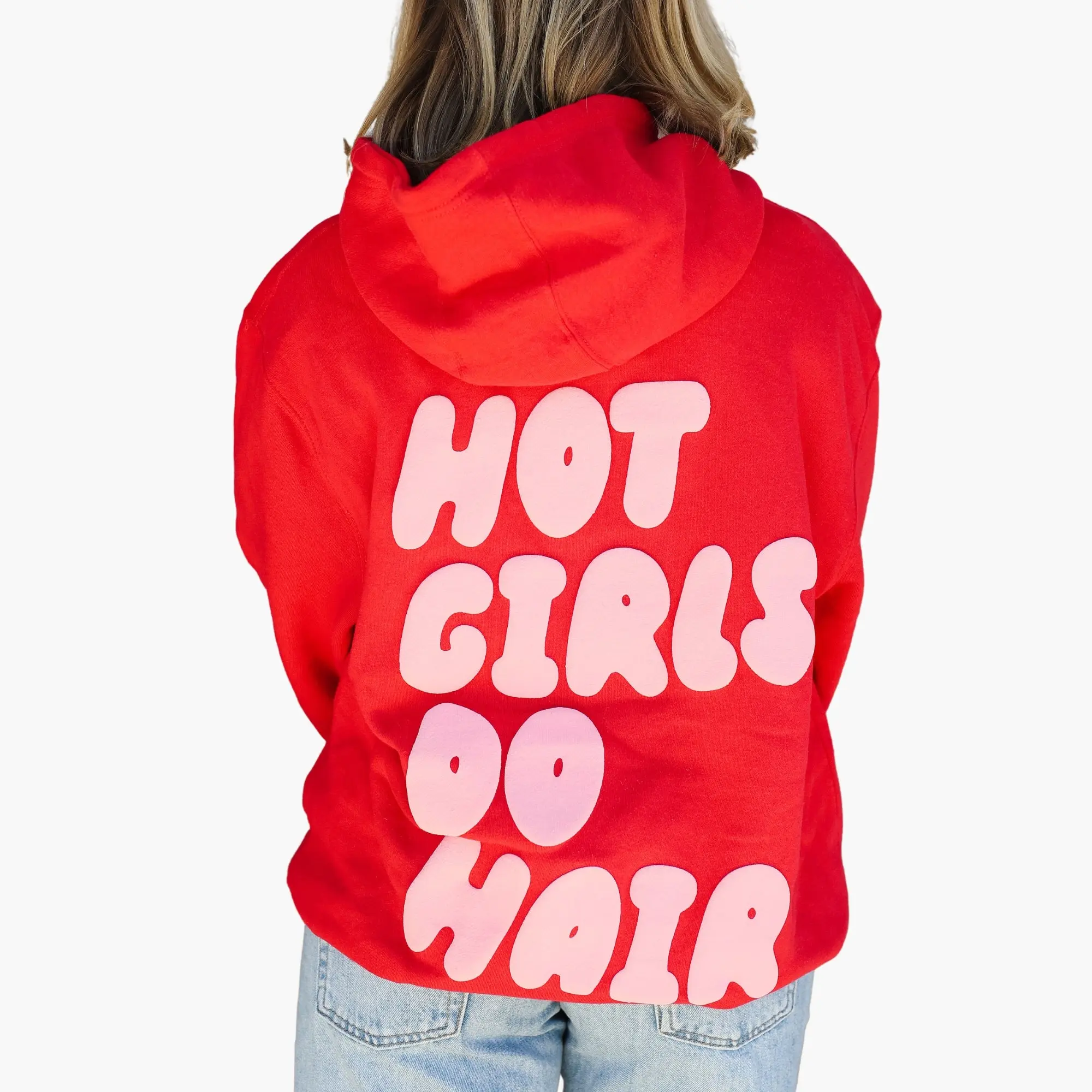 Red "Hot Girls Do Hair" Hoodie