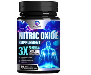 Nitric Oxide Supplement 3000mg L Arginine 3X Strength - Citrulline Malate & AKG - Extra Strength Muscle Supporting Nitric Booster for Muscle Growth & Workout Recovery to Train Harder - 60 Capsules