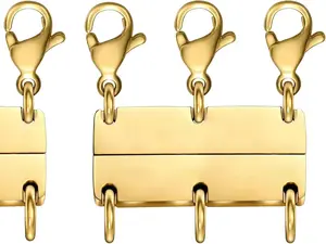 Necklace Separator for Layering Multi Necklace Layering Clasp Gold and Silver Magnetic Necklace Clasp for Layered Look, Necklace Connectors for Multiple Necklaces