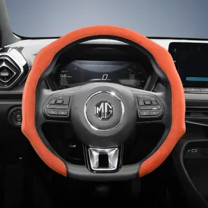 For MG Alcantara Leather Steering Wheel Cover Suede Quick-install Design All-season Anti-slip Sweat-absorbing For ZS/Astor/EV/HS/PHEV/MG4/MG3/MG5/Windsor/Comet/Marvel R/Hector Plus/VS HEV Black Orange Red Pink Green White