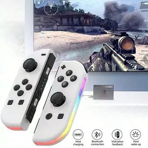 Left And Right Wireless Game Controllers With RGB Lighting, Motion Sensing, Vibration And 3D Joystick For Compatible Handheld Consoles