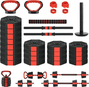 3-In-1 Octagonal Adjustable Dumbbell Set, 88LBSFree Weights Dumbbells with Anti-Slip Handle for Men & Women, Versatile Dumbbells Set of 2 with Connector, Perfect for Home Gym