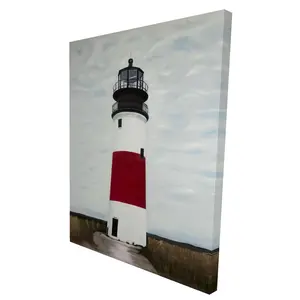 360 Stand Sankaty Head Lighthouse Artwork - 36x48 in. Unframed Wall Art, Ocean-Inspired Design, Maritime Decoration for Sea-Themed Home Spaces