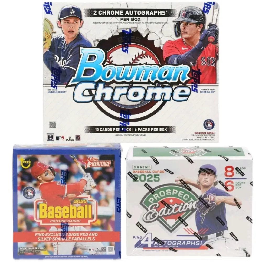 (PYT) Break#589... Three (3) topps and panini baseball card sealed ...