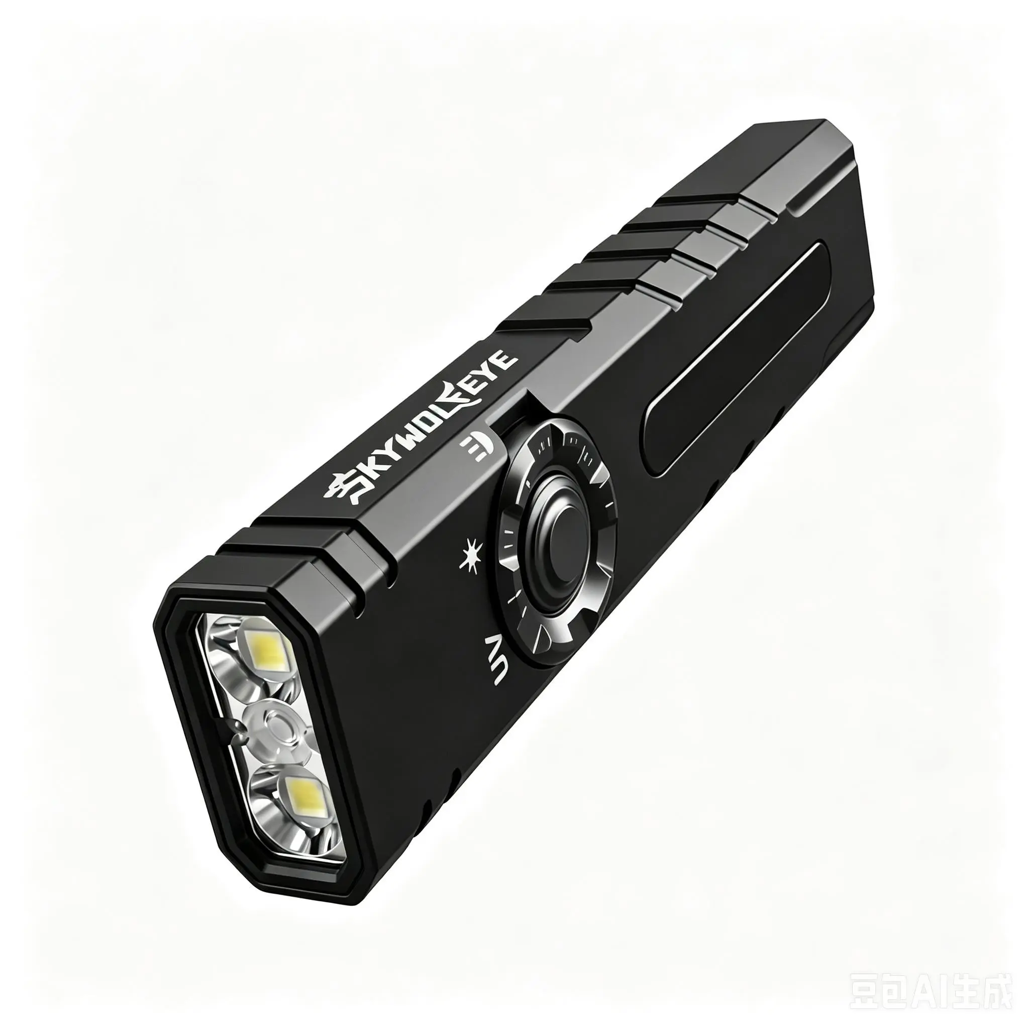 4-in-1 EDC Flat Flashlight 2200 Lumens, Rechargeable Pocket Light with 365nm UV Light, Green Laser, RGB Side Warning Light & Magnetic Tail, Smart Lockout Clip-on Flashlight for Camping, Dog Walking