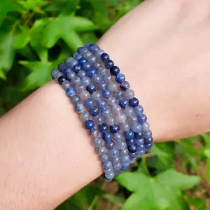 Blue Aventurine Bracelet - 4mm, Handmade, Natural Crystals, Custom Sizes