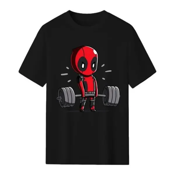 Marvel Deadpool T Shirt Premium Cotton Crewneck Short Sleeve Graphic Tee With Bold Red Black Suit And Mask Pattern Streetwear Essential