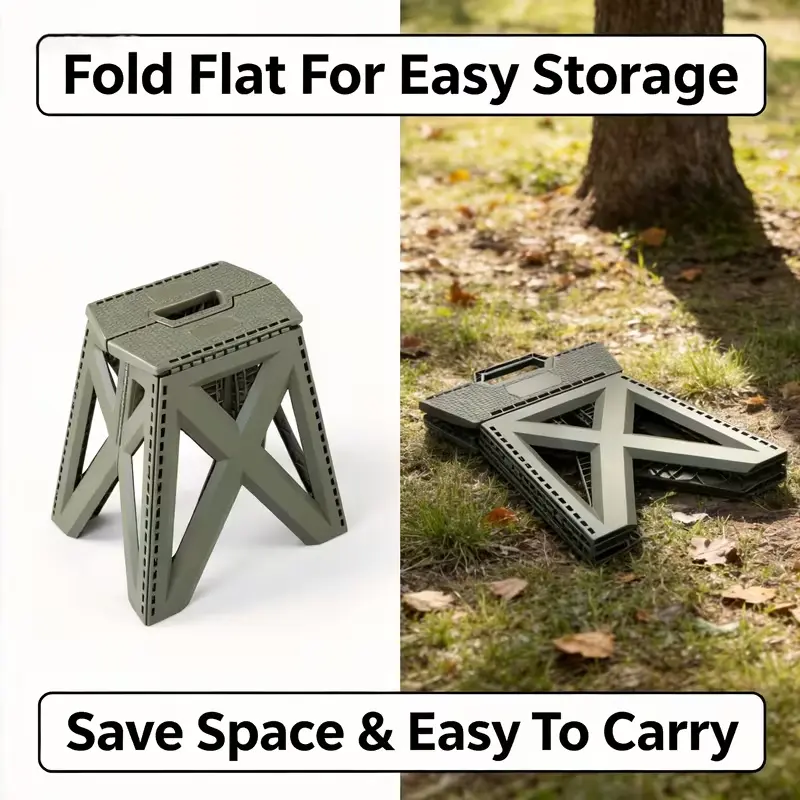 Heavy Duty Folding Step Stool for Adults - Non-Slip, Sturdy, Portable, Lightweight, Space-Saving Fold-Flat Stool for Kitchen, Bathroom, Outdoor Use - Multiple Sizes