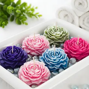 Bulk Peony Flower Soy Wax Candles Wedding & Party Favors, Thank you candle gift, small flower party favors, wedding favors, bridesmaids gift