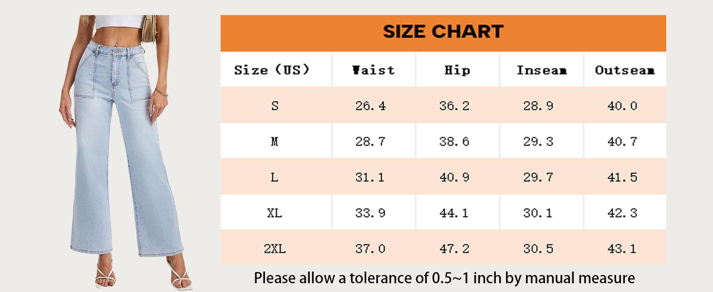YUCOLEN Straight Leg Jeans for Women High Waisted Jeans Loose Wide Leg Stretchy Denim Pants with Pockets Fashion