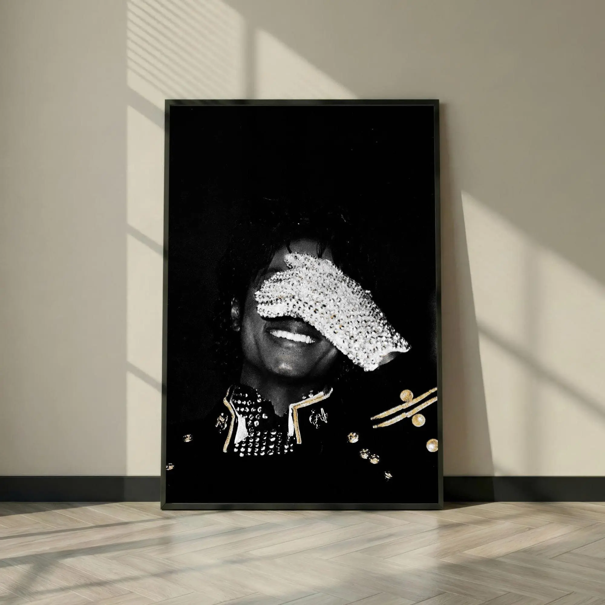 Michael Jackson Wall Art Poster, Iconic Pop Legend Glove Portrait Print, Music Icon Black Minimalist Art, Unframed