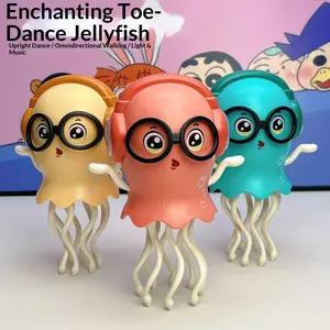 Dancing Squid Baby Toy, Electronic Crawling Squid Play Toy, USB Charging Musical Light Up Music Squid Toy with Lights, Birthday Gift for Kids 3-6 Years
