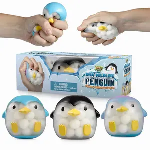 DNA BEADED PENGUIN Stress Balls Hand Sized Squishy Squishies Squeeze Squeeze Sensory Viral Toy