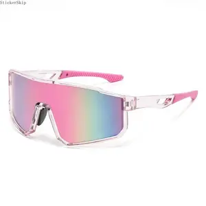 2026 NEN Unisex One Piece Wraparound Cycling Sunglasses | Colorful Mirrored Lens, UV400 & Windproof Protection, Comfort Sports Eyewear for MTB Road Bike Riding, Driving, Hiking & Daily Outdoor Activities