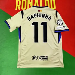 Away No. 11 Raphinha Light Cream Short-Sleeve Collector's Edition Soccer Jersey