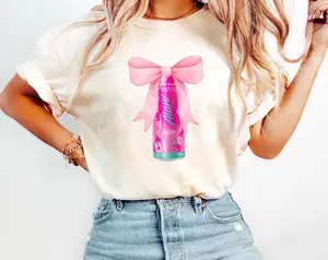 Alani Nu Pink Bow Coquette Shirt, Pink Bow Coquette Energy Drink Tshirt, Gift For Her, Energy Drink Lover Tee