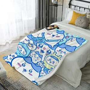 Cartoon Chiikawa Thow Blanket Lightweight Soft Flannel Blanket  Gifts For Chiikawa Loves Suitable For Sofa Beds Living Rooms Suitable For Children And Adults Birthday Gifts Holiday Party Happy Halloween Blankets