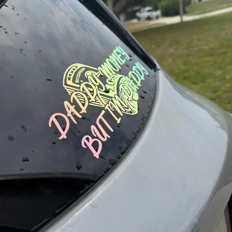 "Daddy, I’m Daddy Money" Automotive Bumper Sticker - Graphic Decals Stickers, Vehicle Exterior Decoration, Auto Accessories for Car Exterior