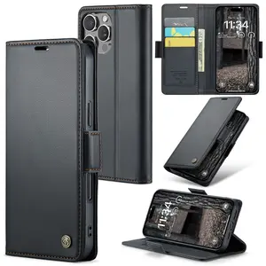 Magnetic Phone Case for iPhone 16e 15 14 13 12 Pro Max, Wallet Design with Card Holder, RFID Blocking, Durable Shockproof Cover