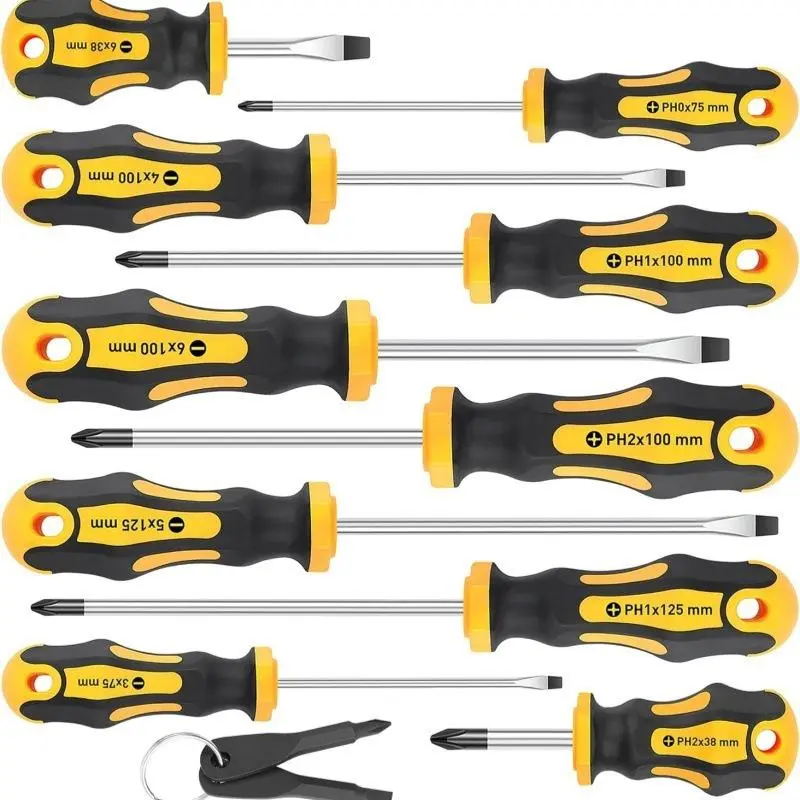 12-Piece Screwdriver Set with Star and Hexagon Bits, Multi-Functional Tools for Automotive Repair, Precision Torque Wrenches Included