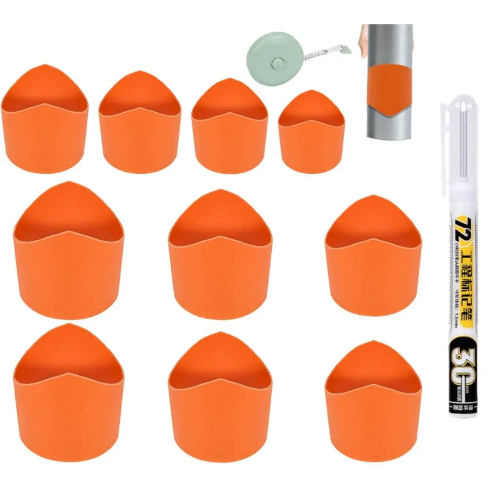 Pipe Saddle Template Marking Tool Set, Precision Round Tube Saddle Cutting Layout Guide for 3/4" to 8" Pipes, Professional Welding & Plumbing Tool, Bonus Engineering Marker for Accurate Arc Contour Marking