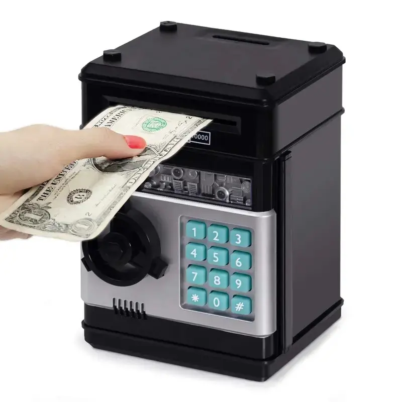 Electronic ATM Piggy Bank with Password Lock Auto Bill Slot | Large Capacity US Coin Cash Saving Jar | Kids Adults Money Storage Box TikTok Viral