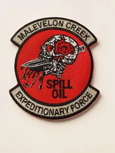 Helldivers 2 Malevelon Creek Patch Spill Oil Expeditionary Force Embroidered Morale Patch Skull Military Style Red Tactical Iron On Sew On Hook Backing 3 Sizes Gamer Gear for Jackets Backpacks Vests Cosplay Embroidery Snake Patterned