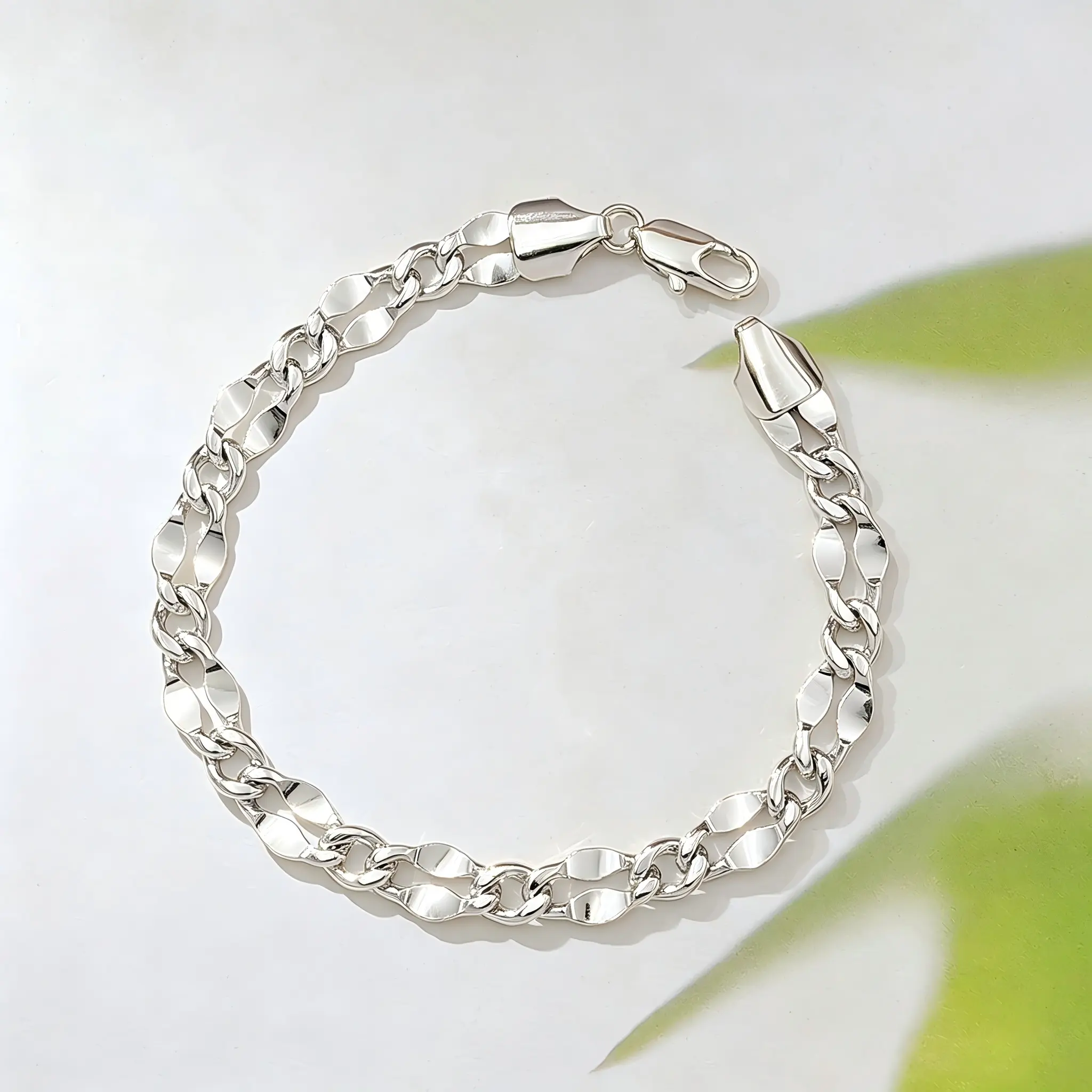 925 Sterling Silver Cuban Link Bracelet for Women Men, Classic Polished Chunky Curb Chain Bracelet with Lobster Clasp, Minimalist Daily Wear Fashion Jewelry Gift