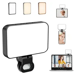 Rechargeable Clip-On Selfie Light - 60 LEDs | 3 Modes Dimmable 3000-6500K | CRI 97+ | Perfect for Phone/iPhone/Laptop/Stream/Vlog/Makeup
