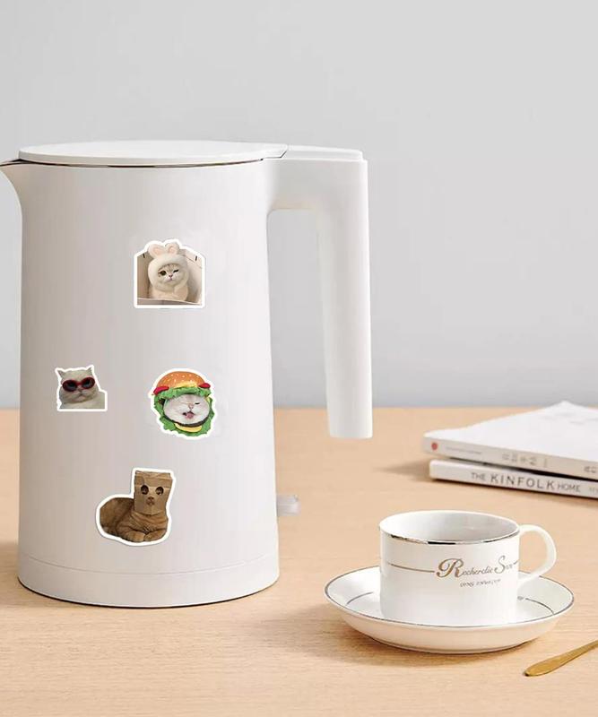 100 Pcs Funny Cat Stickers Cute Cat Meme Stickers for Adults Kitty Vinyl Waterproof Stickers for Water Bottles Laptops Phone Luggage Guitar