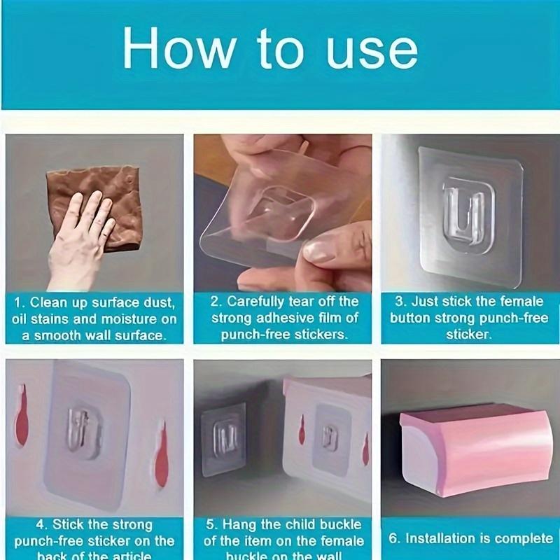 18-Piece Utility Hook Set, Casual Style, Easy Installation, Wall Hanging Adhesive, Multi-Use Plastic Hooks for Router, Socket, Frame, Remote Control