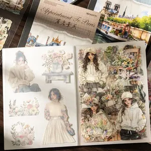 City Architecture Pattern Sticker Book, 18 Sheets/bag Creative DIY Decorative Stickers, DIY Decals for Cup, Card, Frame, Ornaments, Art Stickers