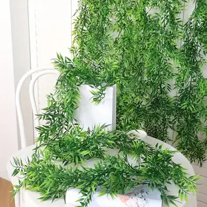 Artificial Bamboo Leaf Vine, Faux Plant for Wedding Party Decor, Home Decoration, Realistic Looking Ivy for Indoor Use