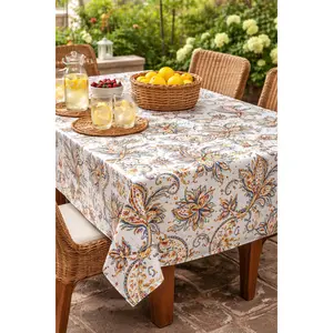 Oil Cloth Tablecloth – Waterproof Oil Cloth Fabric TableCloth (Square/Rectangle)
