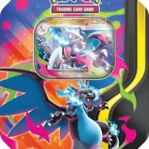 Pokemon Mega Charizard Tin - Featuring Mega Charizard X EV, Perfect for Collectors and Fans