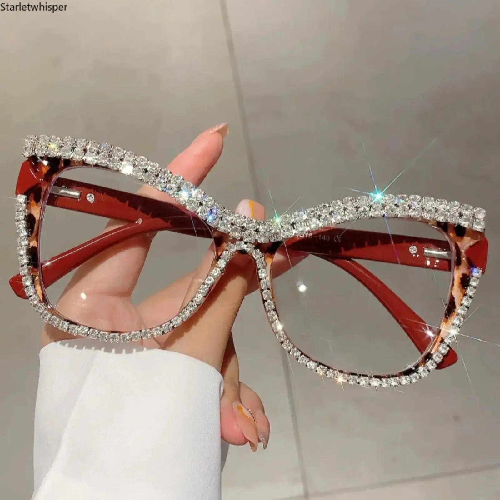 Women Rhinestone Decor Cat Eye Eyeglasses, Retro Elegant All-Match Fashion Frames, Lightweight Chic Decorative Eyewear for Daily Styling & Casual Party Outfits