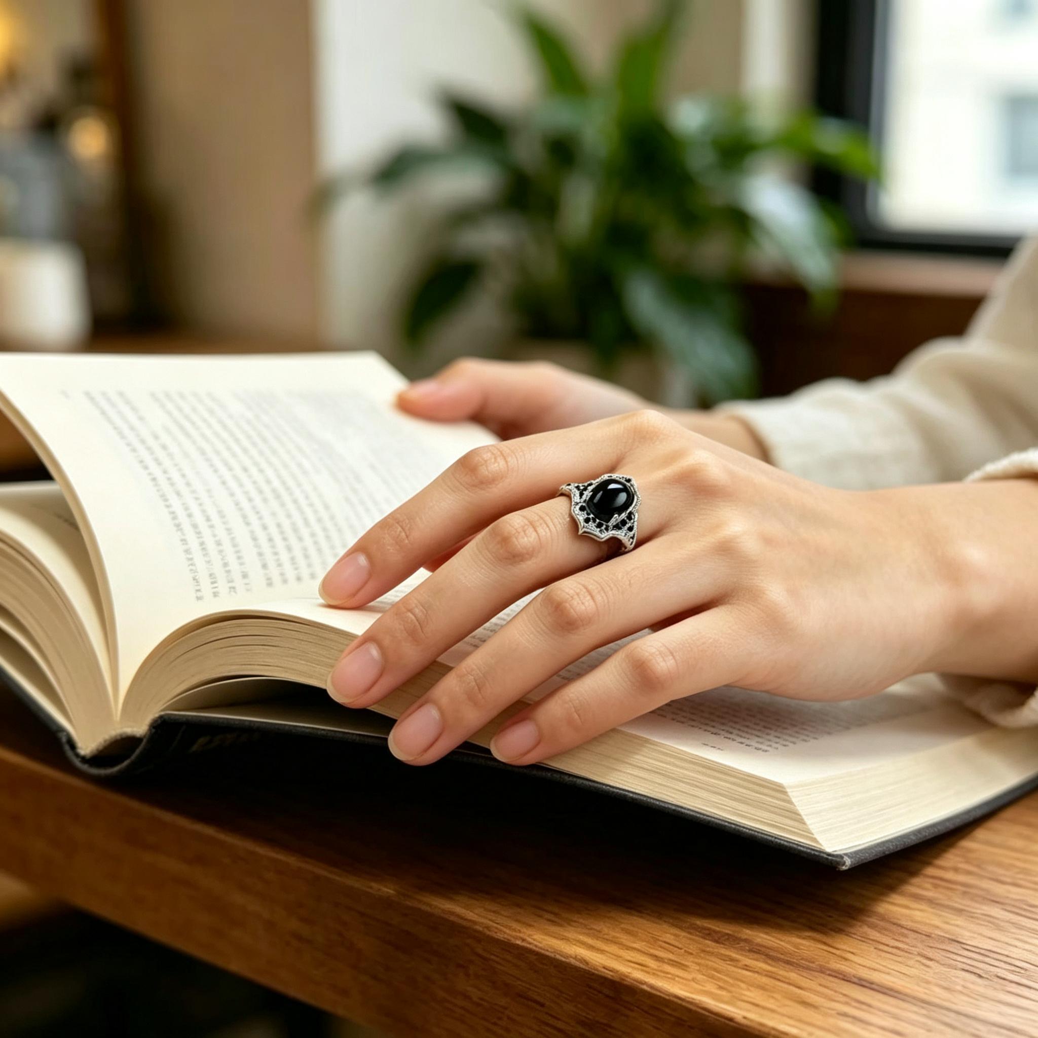 925 sterling silver, Vintage Gothic Black Onyx Sterling Silver Ring, Oval Big Stone Pave Band, Dark Grunge Witchy Statement Jewelry, Ideal for Party, Dating & Goth Outfit Match, Gift for Women Emo Alt Girls Punk Lovers  Fine Finger Ring US Shipping