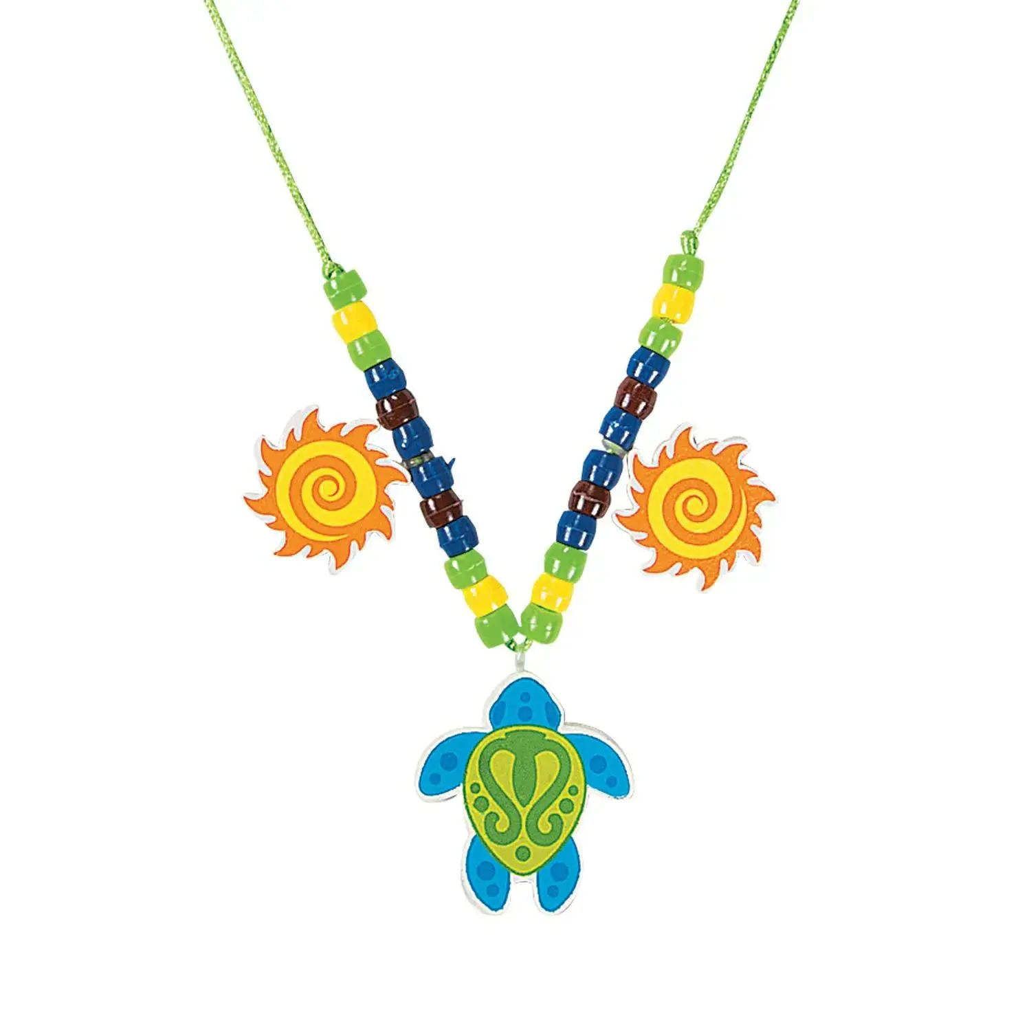 Sea Turtle Beaded Necklace Craft Kit - Craft Kits - 12 Pieces