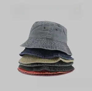 Pigment Dyed Washed Bucket Hat - Stylish Bucket Hat with Colorful Pigment Design stylish headwear