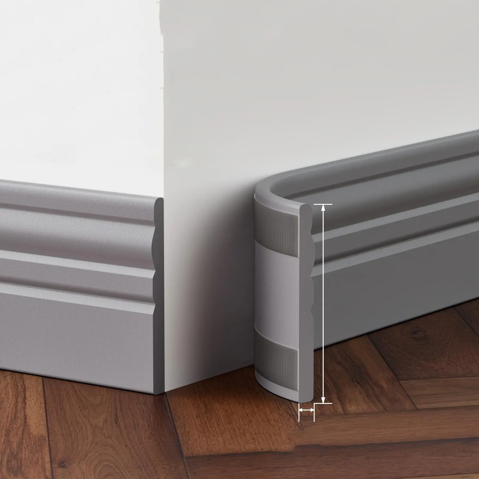 Self-Stick NBR Foam Baseboard Trim - Molding Skirting Boards, Multi-Size, Multi-Color Glue-Based, Waterproof, Flexible, Durable, European Design Wall Decoration, Collision Protection for Home Improvement