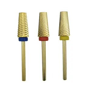 Broca de Taladro de Caburo de Oro para Uñas, Fresa Cónica para Manicurista - Manicure Tool, Nail Drill Bit