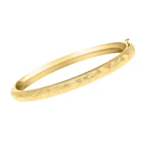 14K Gold Filled Flower and Heart Baby Bangle – Size 4.5