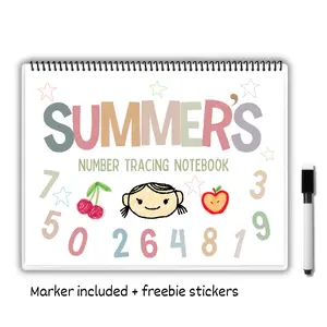 Personalized Laminated Number Tracing Workbook (Marker Included) | Education and Motor Skills | Waterproof |Tracing Activities