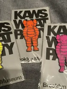 KAWS What Party Brooklyn Museum 2021 Exhibit Set of 3 Standing CHUM Pins NEW!