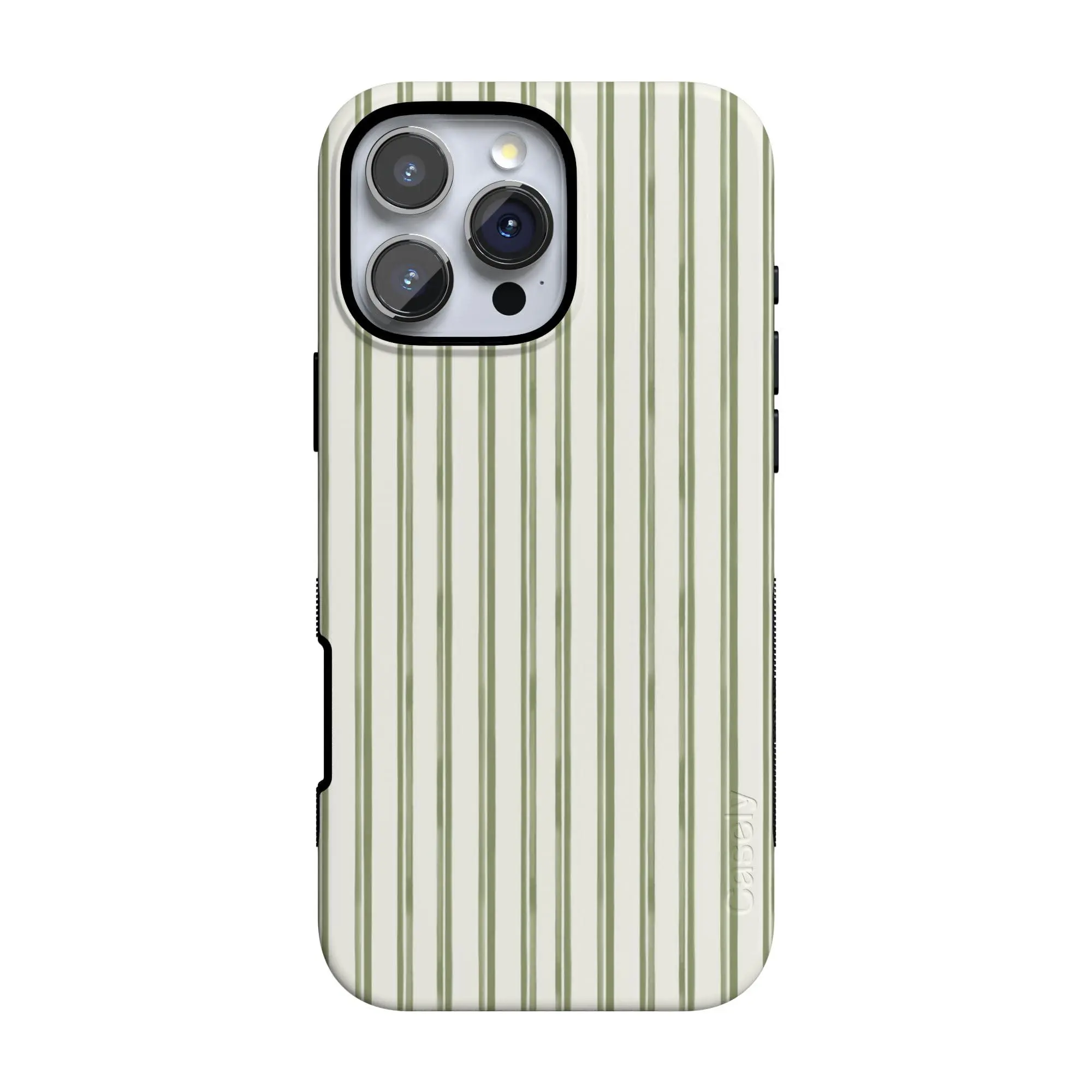 Casely iPhone 16 Pro Case | The Boyfriend Collection | Linen Stripe | Bold Protective Design | Compatible with MagSafe