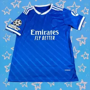 2025 2026 Madrid Away Blue Mbappé Short-Sleeve Football Jersey