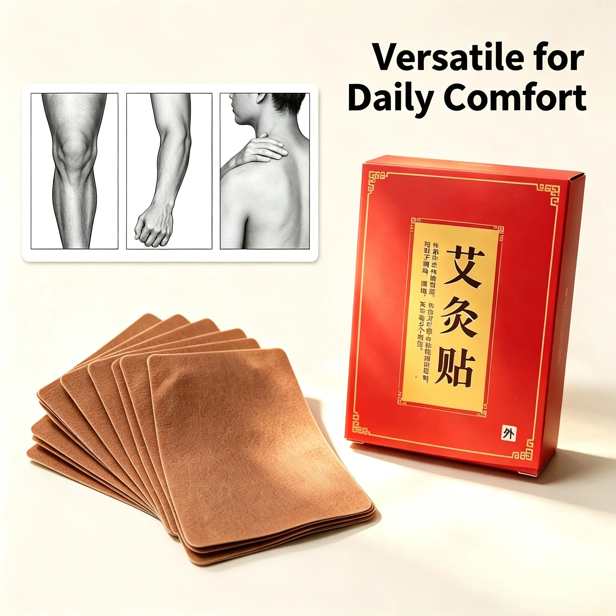 99pcs Moxibustion Patches  Moxa Heat Pack Plaster, Soothe Sore Muscle, Self-Heating Patch for Shoulder, Neck, Back, Knee, Waist, Hand, Great for Elderly & Workers| Breathable Material