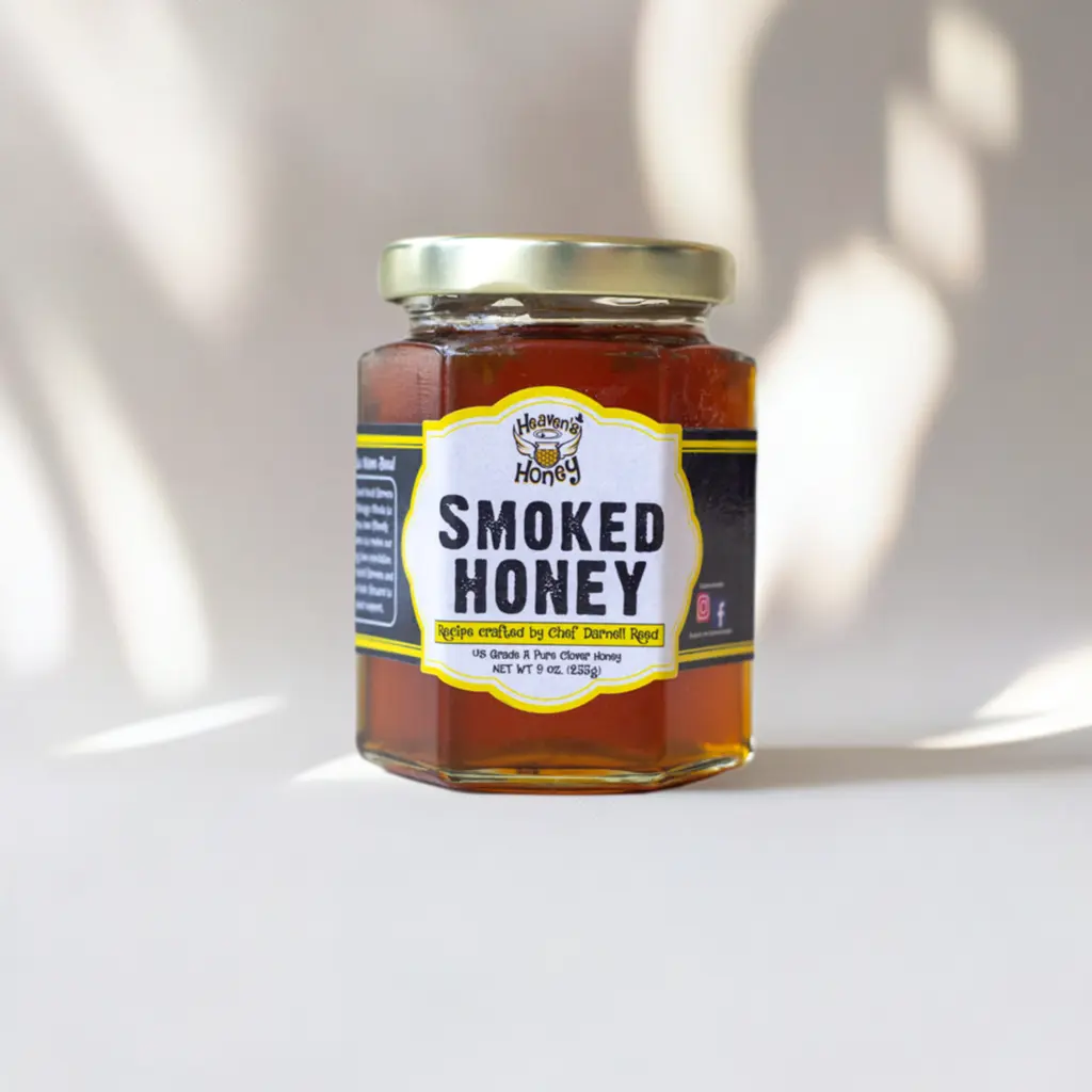 Natural Raw Applewood Smoked Honey | 100% Raw, Natural, Unfiltered, Unprocessed Honey Flavor Sweet honey bottle