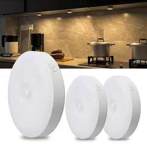 USB Rechargeable LED Night Light, Magnetic Installation Motion Sensor Night Light, Adjustable Brightness Night Light for Stairs, Wardrobes, Rooms